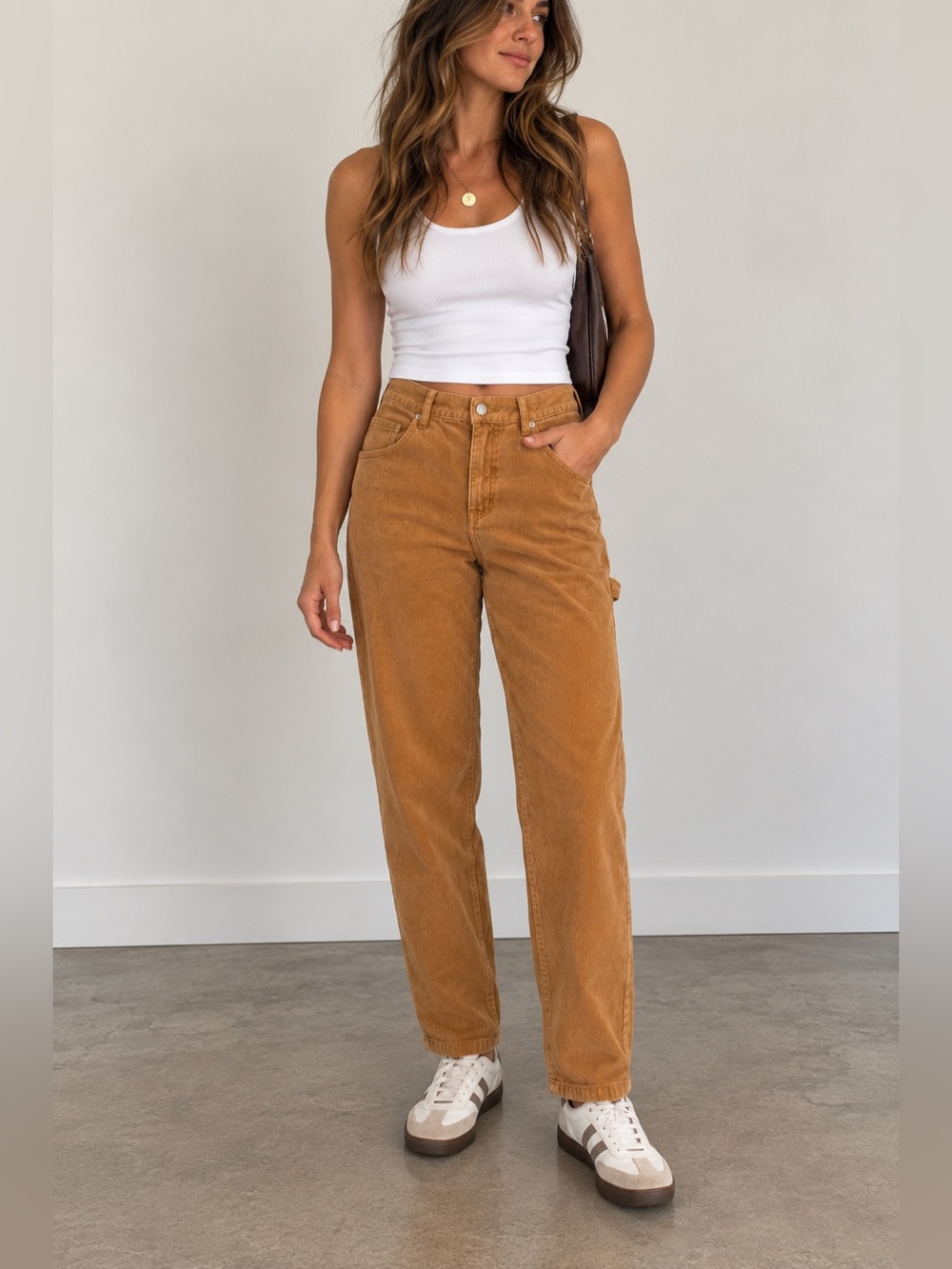 BDG Urban Outfitters Slim Straight Corduroy Carpenter Cargo Pants Brown Size 29